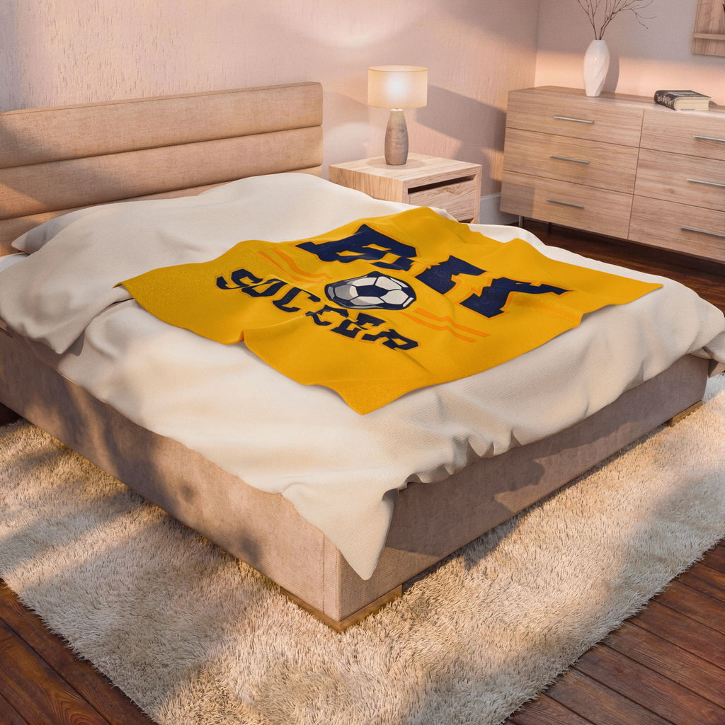 Bay Soccer Velveteen Plush Blanket — Soft Team Spirit Throw for Players & Fans