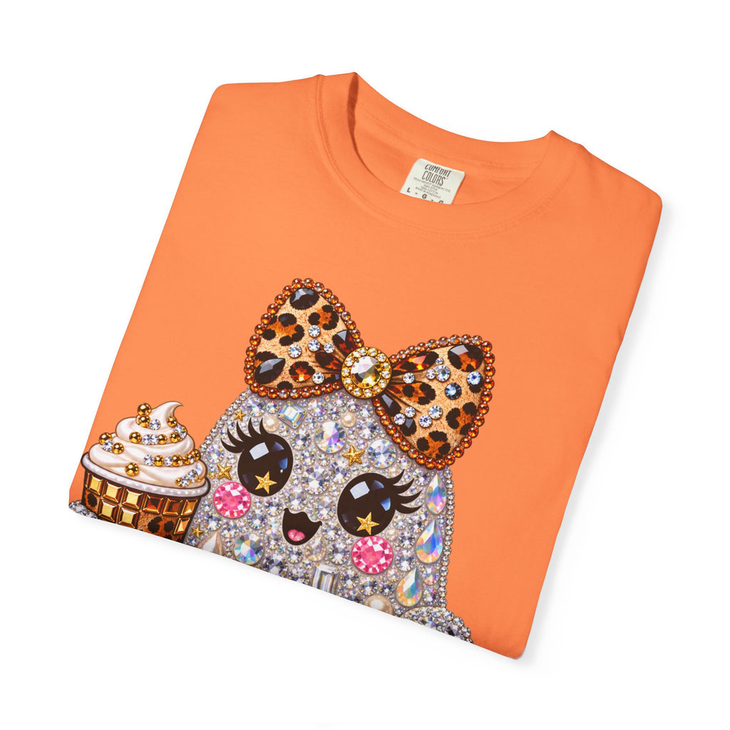 Halloween Sparkle Ghost T-Shirt — Cute Gemstone Ghost with Pumpkin & Coffee