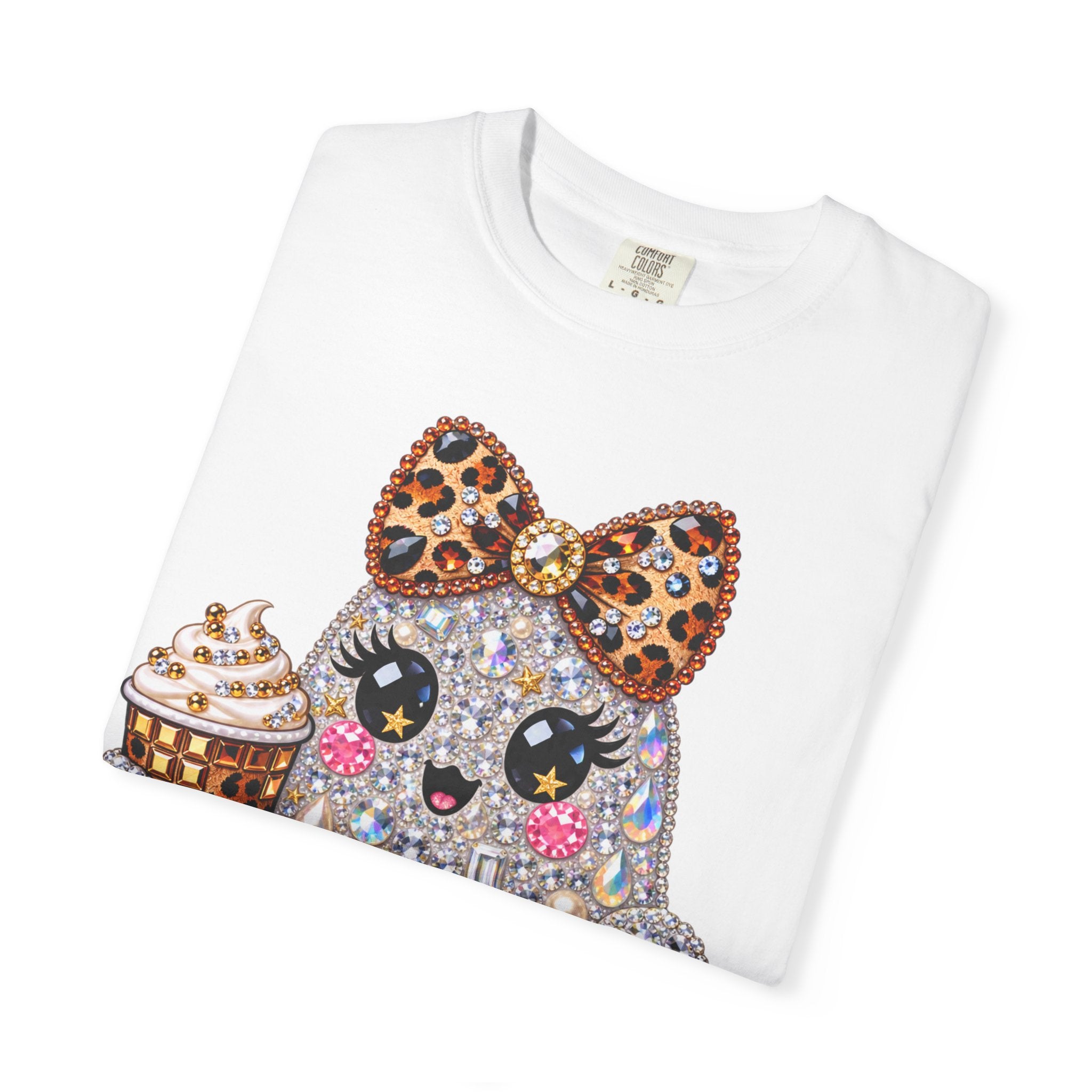 Halloween Sparkle Ghost T-Shirt — Cute Gemstone Ghost with Pumpkin & Coffee