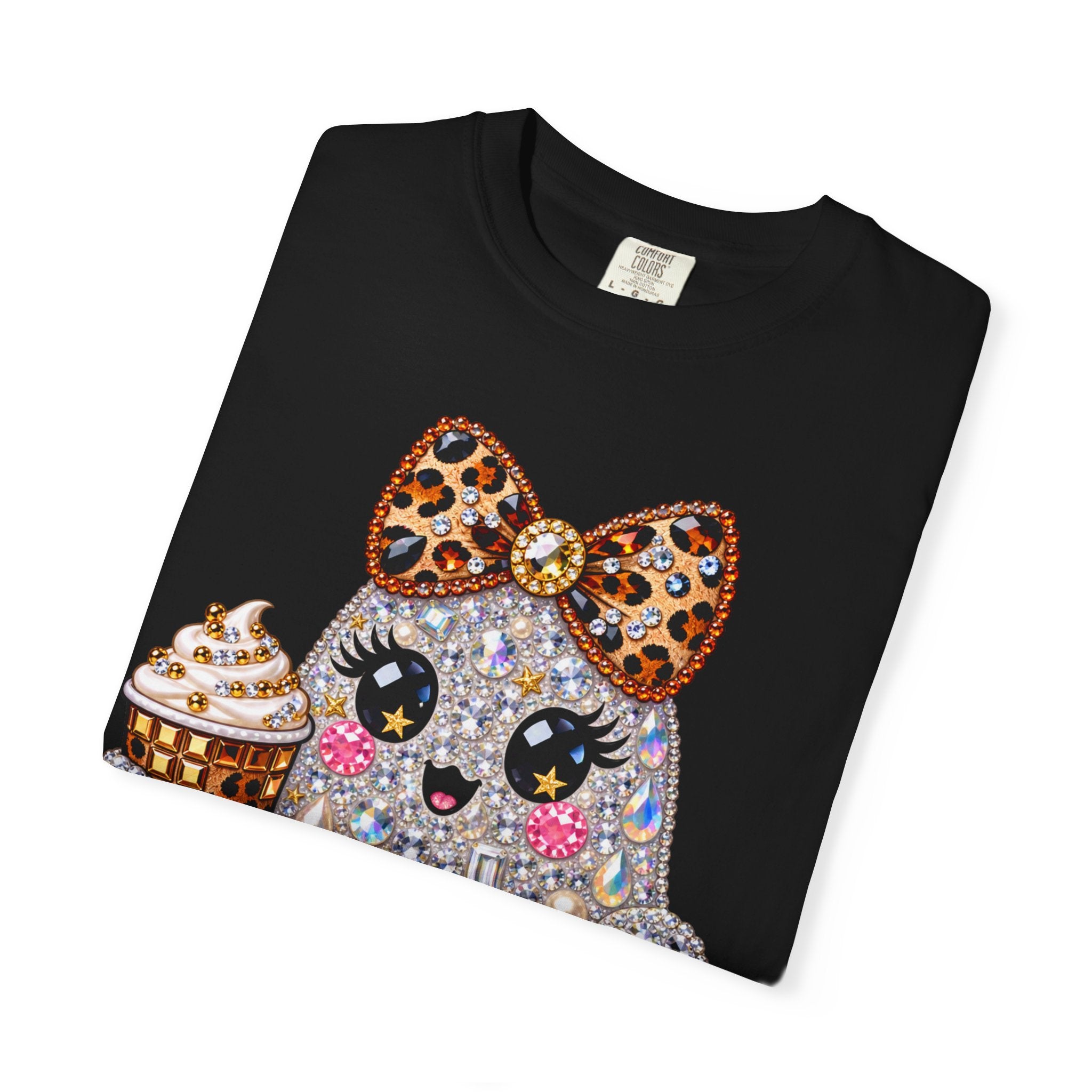 Halloween Sparkle Ghost T-Shirt — Cute Gemstone Ghost with Pumpkin & Coffee