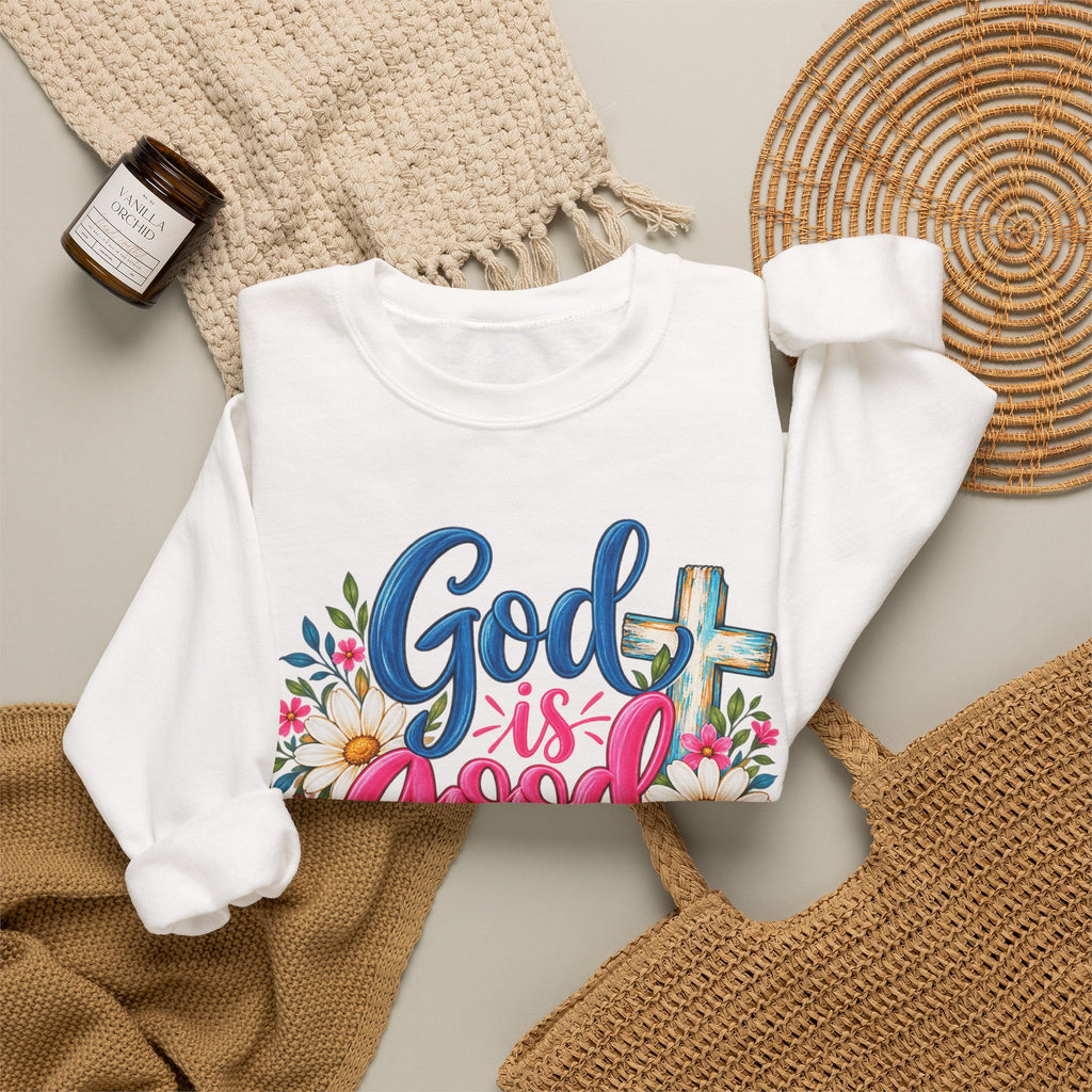 God Is Good All the Time Christian Crewneck Sweatshirt