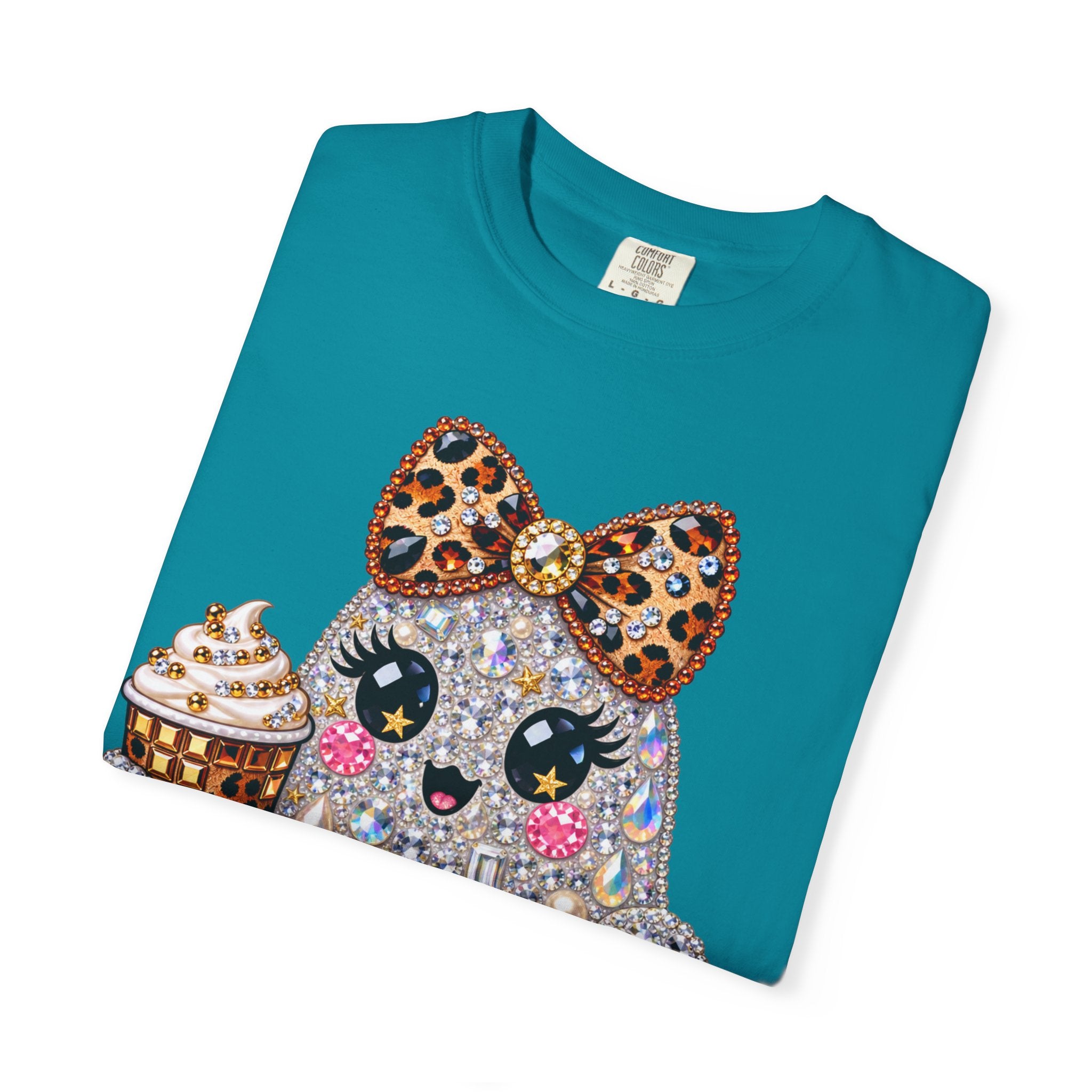 Halloween Sparkle Ghost T-Shirt — Cute Gemstone Ghost with Pumpkin & Coffee