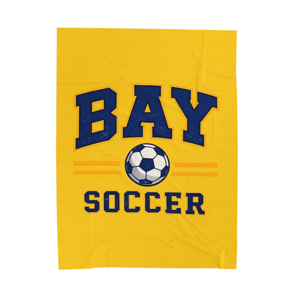 Bay Soccer Velveteen Plush Blanket — Soft Team Spirit Throw for Players & Fans