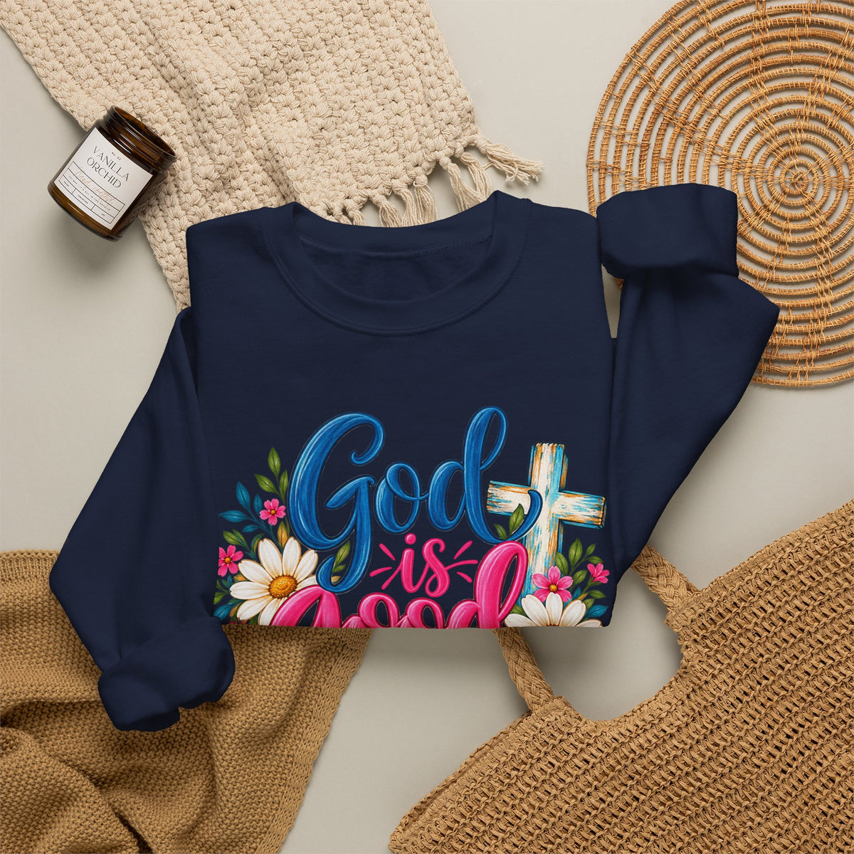 God Is Good All the Time Christian Crewneck Sweatshirt