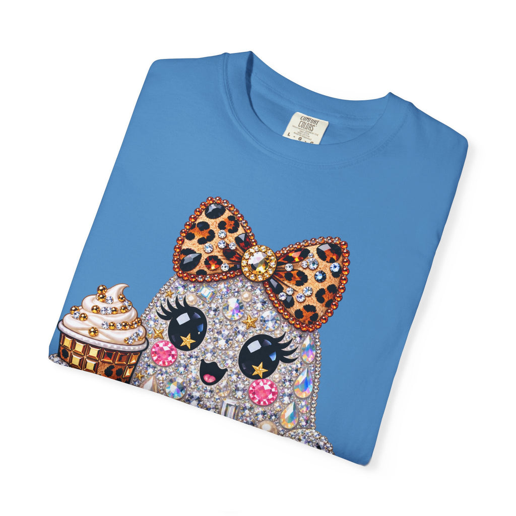 Halloween Sparkle Ghost T-Shirt — Cute Gemstone Ghost with Pumpkin & Coffee