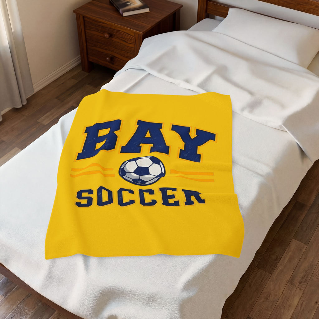 Bay Soccer Velveteen Plush Blanket — Soft Team Spirit Throw for Players & Fans