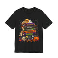 Halloween Horror Book Stack Tee — Hocus Pocus, Beetlejuice, Goosebumps Graphic T-Shirt