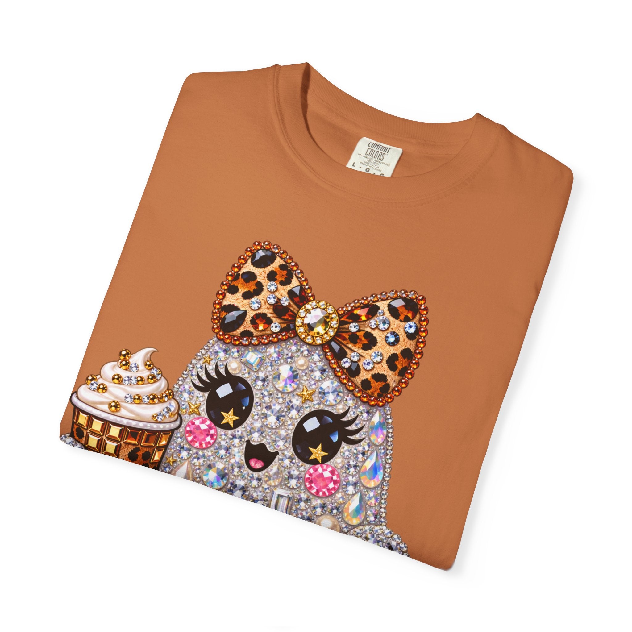 Halloween Sparkle Ghost T-Shirt — Cute Gemstone Ghost with Pumpkin & Coffee